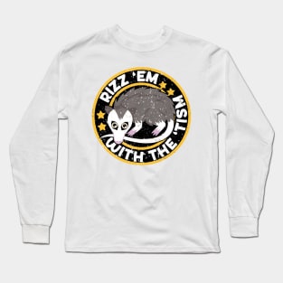 Autism Rizz Em With The Tism Autistic Possum Long Sleeve T-Shirt